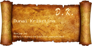 Dunai Krisztina névjegykártya
